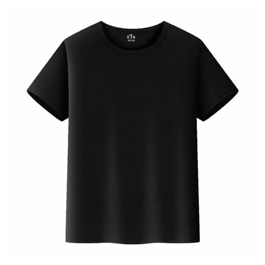 Tee Shirt Ado Manche Courte Garçon Fille 2-14 Ans été Fashion Tee Shirt Enfant Garcon Fille Col Rond Chic a La Mode Pas Cher Habillée Confortable Casual Jogging Plage Top (Black, 9-10 Years)