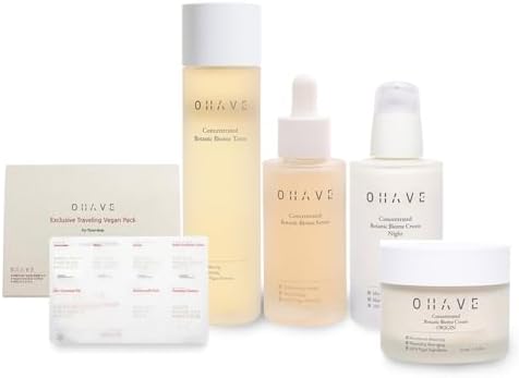 OHAVE Skin Care Total Solution Set- Toner & Serum & Day and Night Cream (Free Travel Kit)