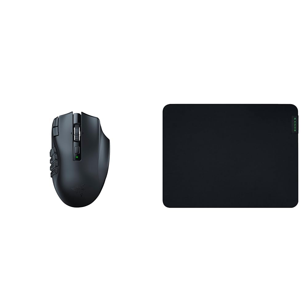 Razer Naga V2 HyperSpeed - Souris de Jeu MMO sans Fil Ergonomique & Gigantus V2 Medium - Tapis de Souris Gaming Souple pour Un Style Rapide et Un Contrôle Optimal (360 x 275 x 3mm