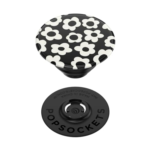 Image of PopSockets Adhesive Phone Grip, Holder, Phone Stand, Black - Black Mod Flower