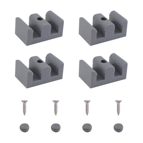 INCREWAY 4PCS Framed Sliding Rubber Shower Door Bumpers, Suitable for 10MM Thick Shower Glass Moving Doors, Clear Shower Doors (Grey)