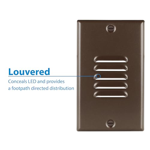 Image of NICOR Lighting STP2 Vertical Louvered Oil-Rubbed Bronze LED Step Light (STP2L120VOB)