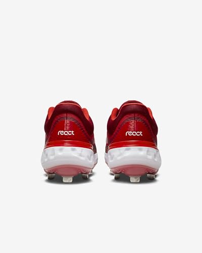 Nike Nike Men's Alpha Huarache Elite 4 Baseball Metal Baseball Cleats Shoes DJ6521, Red/White 2.51 M US