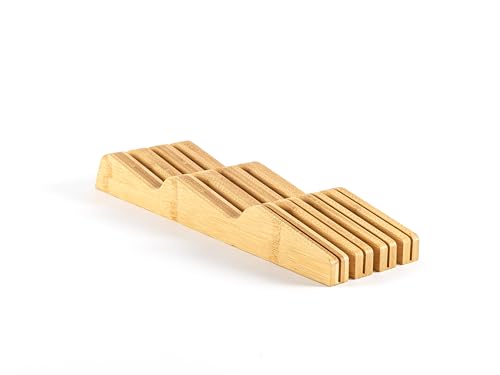 Hanseküche Messerblock - Messerhalter ohne Messer aus Holz Messerbrett (Bambus Braun, Schublade) Hanseküche Messerblock - Messerhalter ohne Messer aus Holz Messerbrett (Bambus Braun, Schublade)