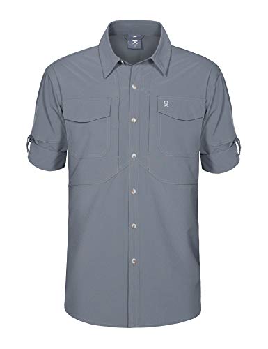 Little Donkey Andy Men's Stretch Quick-Dry UV Protection Long Sleeve Shirt for Hiking