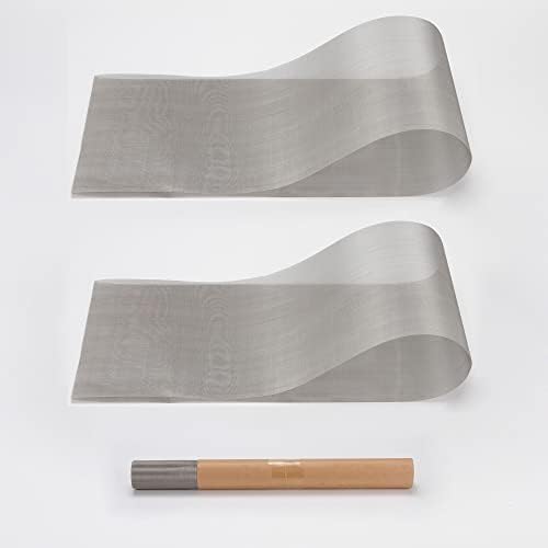 2PACK Stainless Steel Woven Wire Mesh Roll Screen Sheet,Air Vent Mesh 11 8/10"X47 2/10",Door Window Inserts/Fly Covers for Food/Squirrel Fan/Rv Screen Door Protector/Chicken Fence,60 Mesh Easy to Cut