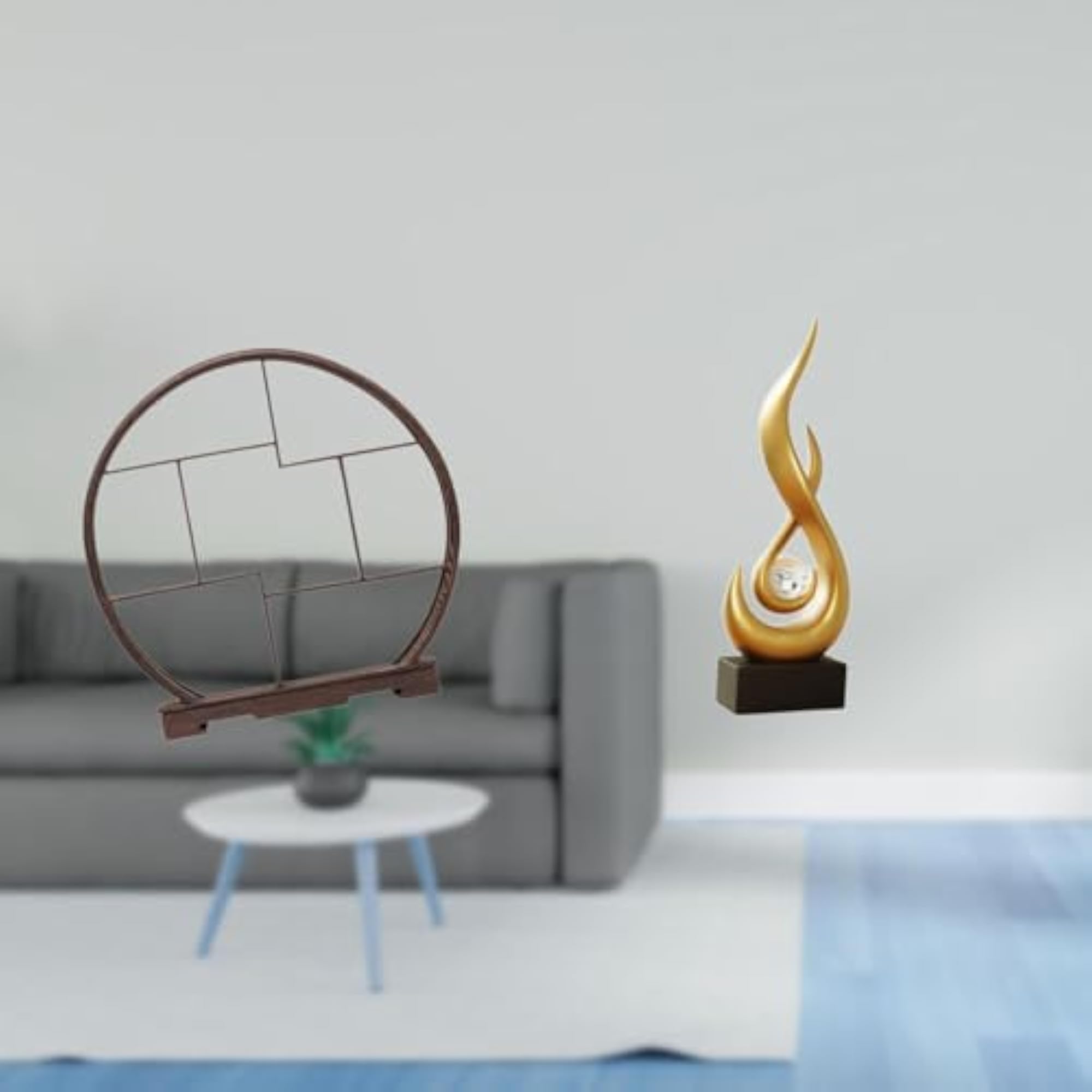 Wooden Flame Display Stand Organizer for Decor