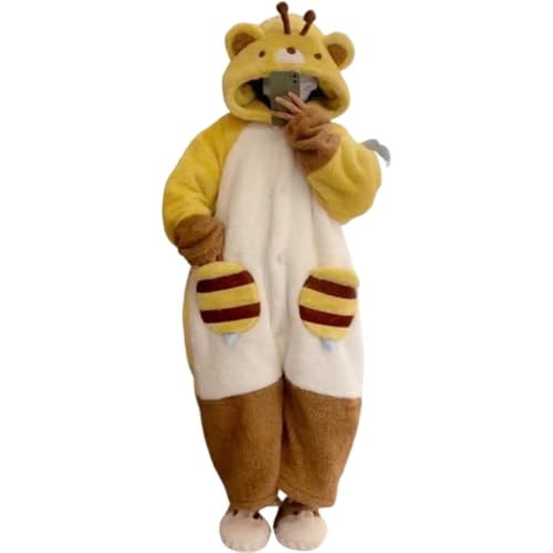 Bee Bear Cute Hooded Pajamas Set Pajamas set winter Sleepwear