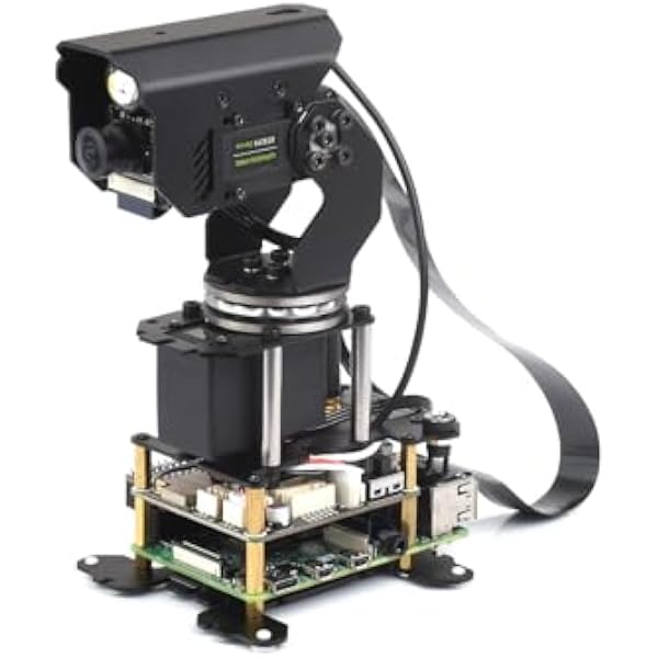 Waveshare 360° Omnidirectional High-Torque 2-Axis Expandable Pan-Tilt Camera Module, Compatible with Raspberry Pi 4B / 5, Driven by Serial Bus Servos, Based On General Driver Board for Robots
