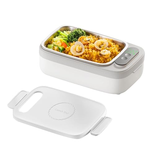 Cordless Electric Lunch Box 14000mAh Rechargeable Auto Heated Lunch Box for Adults and Teens Self-Heating Electric Food Warmer for Car Office Work Travel Picnic & Outdoor Camping