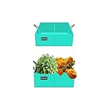 SPONDWILD 2 Pcs 8 Gallon Rectangle Grow Bags for Growing Vegetables, Reusable Plant Containers for Herbs, Flowers and Fruits, Green
