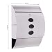 HOMCOM Buzon Correos Postal 31x11.5x41cm Acero Inoxidable + 2 Llaves Compartimento Periodico...