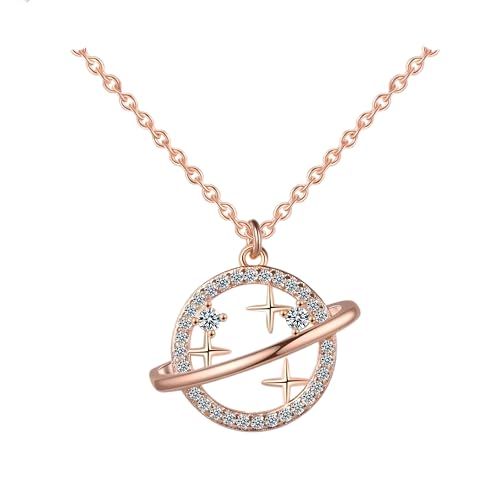 Collier planète en argent et diamant : bijou de mariage chic pour femme