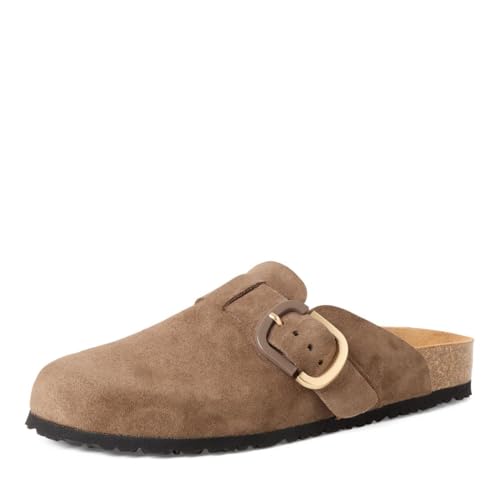 Tamaris Damen Fußbett Pantolette Leder flach braun 40 EU