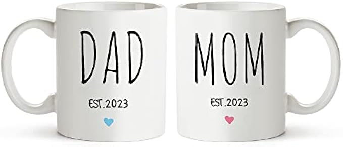 Fatbaby Pregnancy Gifts for New Parents Est 2023,Pregnancy Announcement Gifts for First Time Mom,New Parents Gifts for Couples,Baby Shower Gifts,Coffee Mug for New Mom and Dad