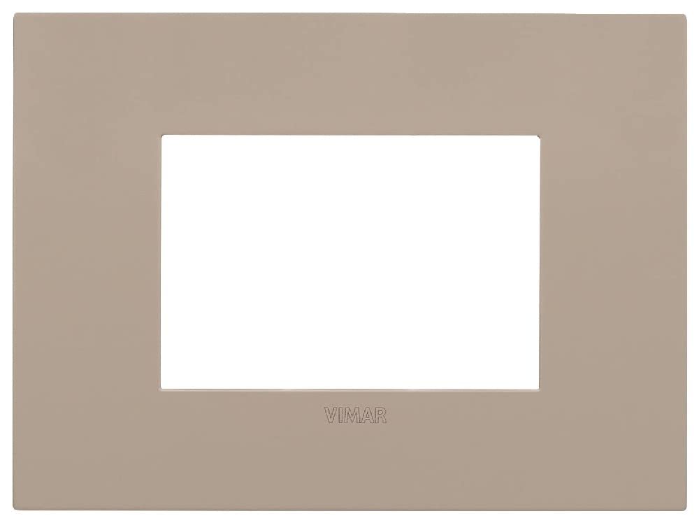 Placa Vimar 19953.32 Arké fit de 3 módulos en metal color gris paloma para empotrar