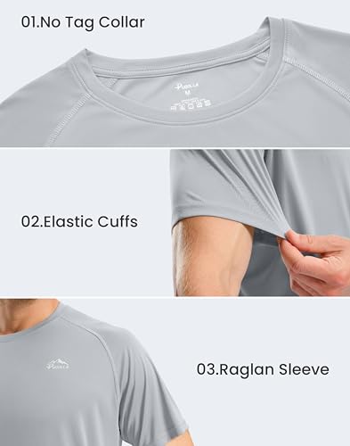 Image of Pudolla Men's Rashguard Swim Shirts Short Sleeve UPF 50+ Sun Protection SPF Quick Dry Lightweight Water Fishing Beach Shirt