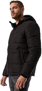 جاكيت بامب اسود بسوسته وكابيشو قابل للإزالة - للرجال