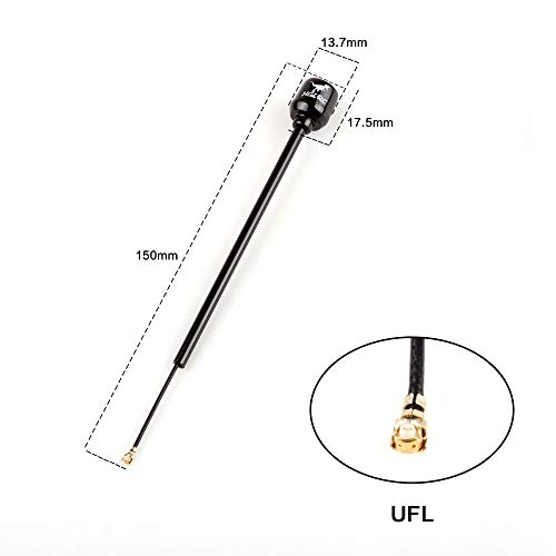 HGLRC LHCP Long Range Hammer Mini 2.5dBi Super Mini 5.8G Antenna for RC Drone (2pcs Long UFL)