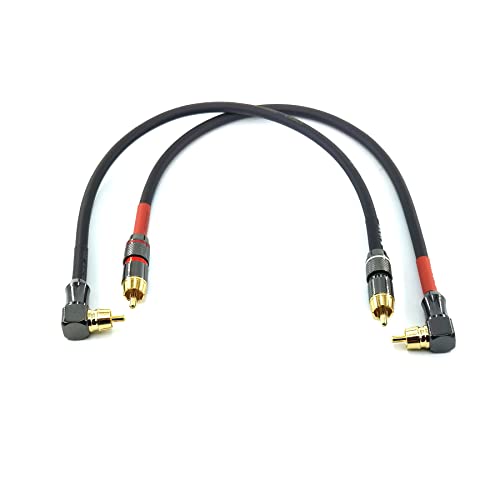 Cable de subwoofer RCA de ángulo recto 90 grados WJSTN 055 macho a macho para cine en casa