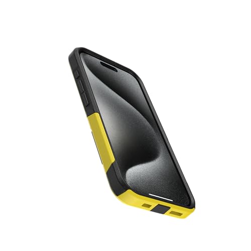 Image of OtterBox iPhone 15 Pro (Only) - Commuter Series Case - Night Reverse (Yellow & Black) - Slim & Tough - Pocket-Friendly - with Port Protection