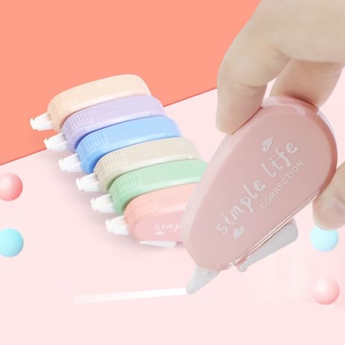 qijiefenCC 6 Pcs Ruban Correcteur Blanc,Ruban correcteur en forme de souris,Mini Roller de Correction avec Capuchon Protecteur,Fourniture Scolaire Correction Tapes pour étudiant et Bureau – vue 2