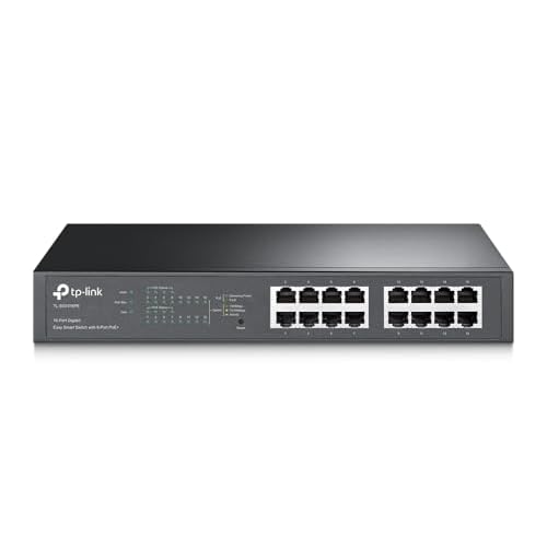 TP-Link TL-SG1016PE 16-Port Gigabit Ethernet Splitter PoE Switch, 8 802.3af/at PoE+ Ports up to 30 W for each PoE Port and 150 W for all PoE Ports, Metal Casing Network Swtich, IGMP Snooping