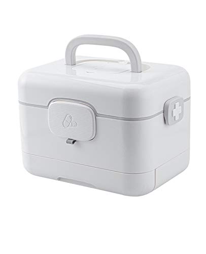CHFYIJYHM Boîte de premiers secours familiale, coffre à médicaments portable, armoires à pharmacie, conteneurs de stockage médicaux en plastique, boîte à médicaments, organisateur, trousse de premiers