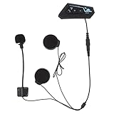 AuroraPeak Auriculares para casco de motocicleta, Bluetooth 5.0, manos y llamadas, intercomunicador impermeable con reducción de ruido, compatible con la mayoría de los cascos,