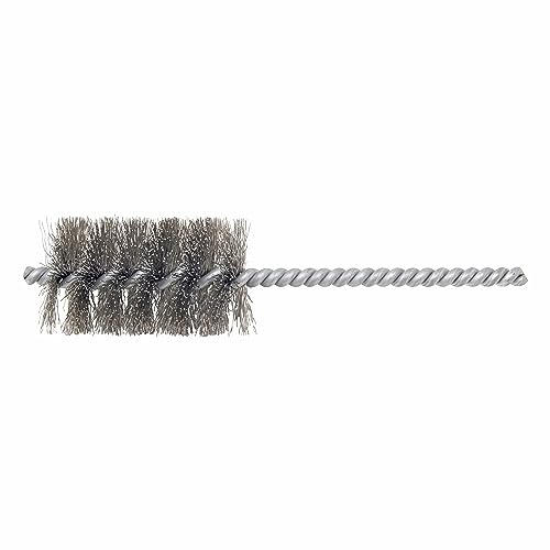 Image of Brush Research 83 Series Tube Brush-Cut For Power, 1.500 inch Brush Diameter, 302 Stainless Steel .010 inch Wire Fill, 2.5 inch Brush Length, 6 inch Overall Length, Made in USA (Pack of 6)