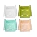 MineDecor Plastic Storage Containers Square Food Storage Organizer Drawer for Refrigerator Fridge Desk Table (Set of 4 Pack, Small Organizer Bins)