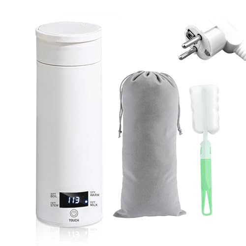 WIYETY Reise Wasserkocher Klein, 500ML Elektrische Wassertasse mit 4 Stufen Temperaturregelung, 220V 300W Tragbarer Reisewasserkocher, für Camping, Automatische Abschaltung, Auslaufsicheres Design WIYETY Reise Wasserkocher Klein, 500ML Elektrische Wassertasse mit 4 Stufen Temperaturregelung, 220V 300W Tragbarer Reisewasserkocher, für Camping, Automatische Abschaltung, Auslaufsicheres Design