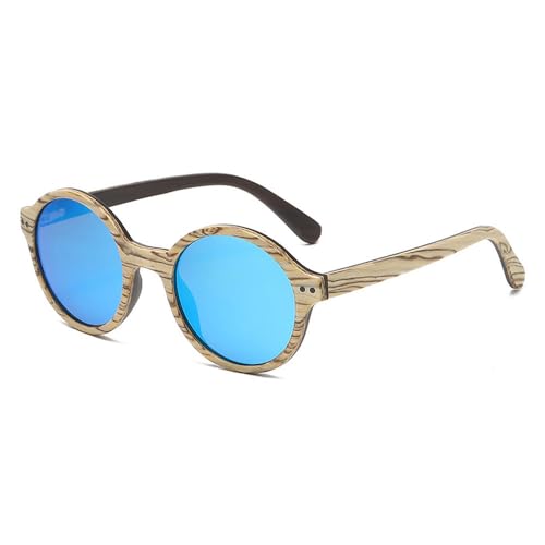 Monture lunettes bois rétro ronde MUTYNE avec verres de protection UV400