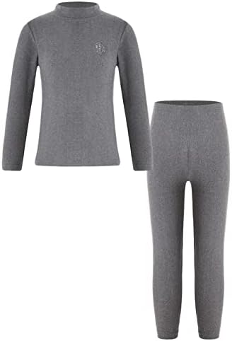 Hedmy Girls Boys Thermal Underwear Set Casual Wear Long Sleeve Base Layer Tops and Leggings Outfits