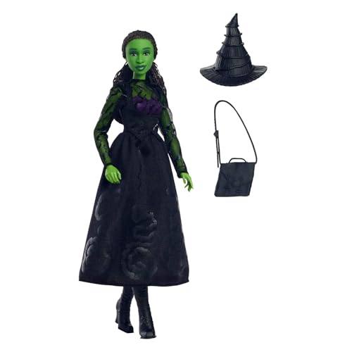 Muñeca Elphaba de Wicked Mattel HXT62 con vestido elegante de quita y pon 5