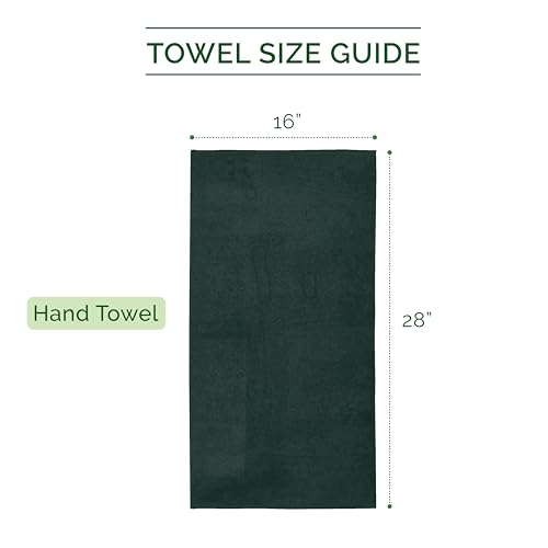 Image of Elegant Comfort Three Line Popcorn Towel Set for Bathroom 16 x 28 inches, Premium Hotel Quality 4-Pack Hand Towels, 100% Turkish Cotton, Soft and Durable, Quick Dry and Highly Absorbent, Forest Green