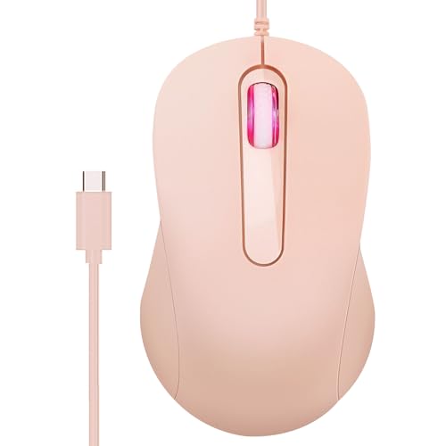 Ratón con cable USB - ratón ergonómico silencioso, dispositivo informático duradero | Agarre antideslizante cómodo, Smooth Precision Tracker Lightweight Plug and Play accesorio Control confiable para
