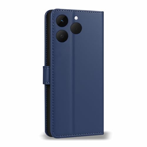 Image of AIBEX Shock Proof Flip Compatible for Realme 15T 5G Flip Cover Leather Finish | Inside TPU with Card Pockets | Wallet Stand | Complete Protection Flip Case- Blue