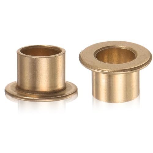 CPJJ 2 Piezas Brida Cojinete Casquillo 10mm Diámetro 18mm Brida 12mm Longitud 1.2mm Espesor Bronce Autolubricante