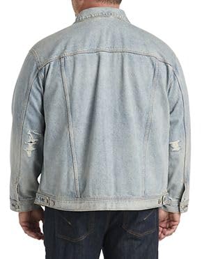 True Nation by DXL Men's Big and Tall Destructed Denim Jacket2