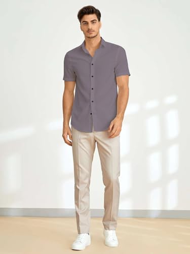 Image of TAGDO Men's Casual Shirt|| Solid Shirt|| Half Sleeve (5160)
