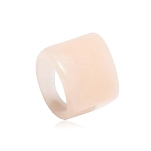 Colorful Retro Acrylic Chunky Wide Band Rings Women Girls Lightweight Statement Dome Engagement Cocktail Party Resin Fashion Exaggerated Vintage Style Personalized Jewelry