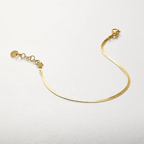 Image of Pure Collection by Ross-Simons Italian 1.6mm 18kt Gold Over Sterling Herringbone Bracelet