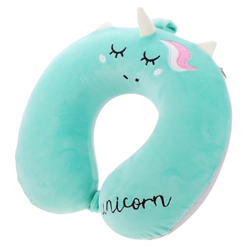Tofficu Almohada de Viaje en Forma de U Espuma Viscoelástica de Memoria, Color Verde, Cojín Cervical Protector para Oficina y Descanso, Almohada Cuello para Siesta y Soporte Ergonómico