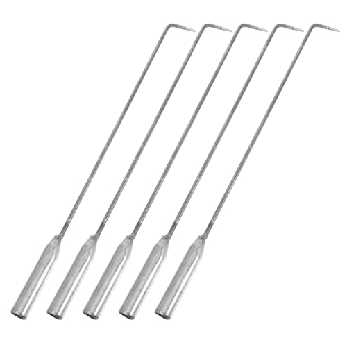 GOOHOCHY Versatile Set 5 Pcs Steel Poker for Fire Pit Fireplace Outdoor Cooking Easy Handling Long-Lasting Safe