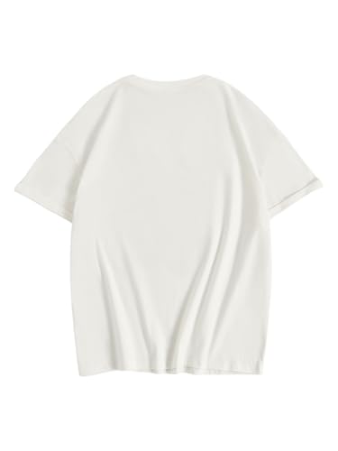 Verdusa Girl's Cute Graphic Tees Oversized Tshirts Round Neck Summer Tops2