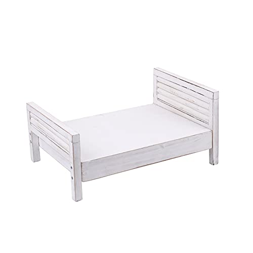 Newborn Photography Props Bed, Vintage Small Wooden Baby Photoshoot Props Bed for Newborn Baby Photoshoot Photo Studio Props