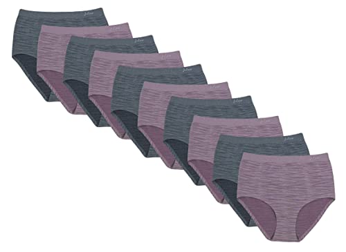 J-Line 10er Pack Damen Taillen Slip Seamless Taillenslips Maxislip Unterhose Slips Unterwäsche, Modell 9, M Cover