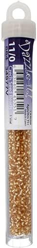 Czech Glass Seed Beads 11/0, Silver Lined Light Gold 23g Vial, of DIY Jewelry Making Beads Preciosa (Jablonex)