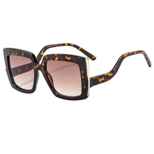 Lunettes de soleil carrées rétro surdimensionnées tendance pour femme et homme